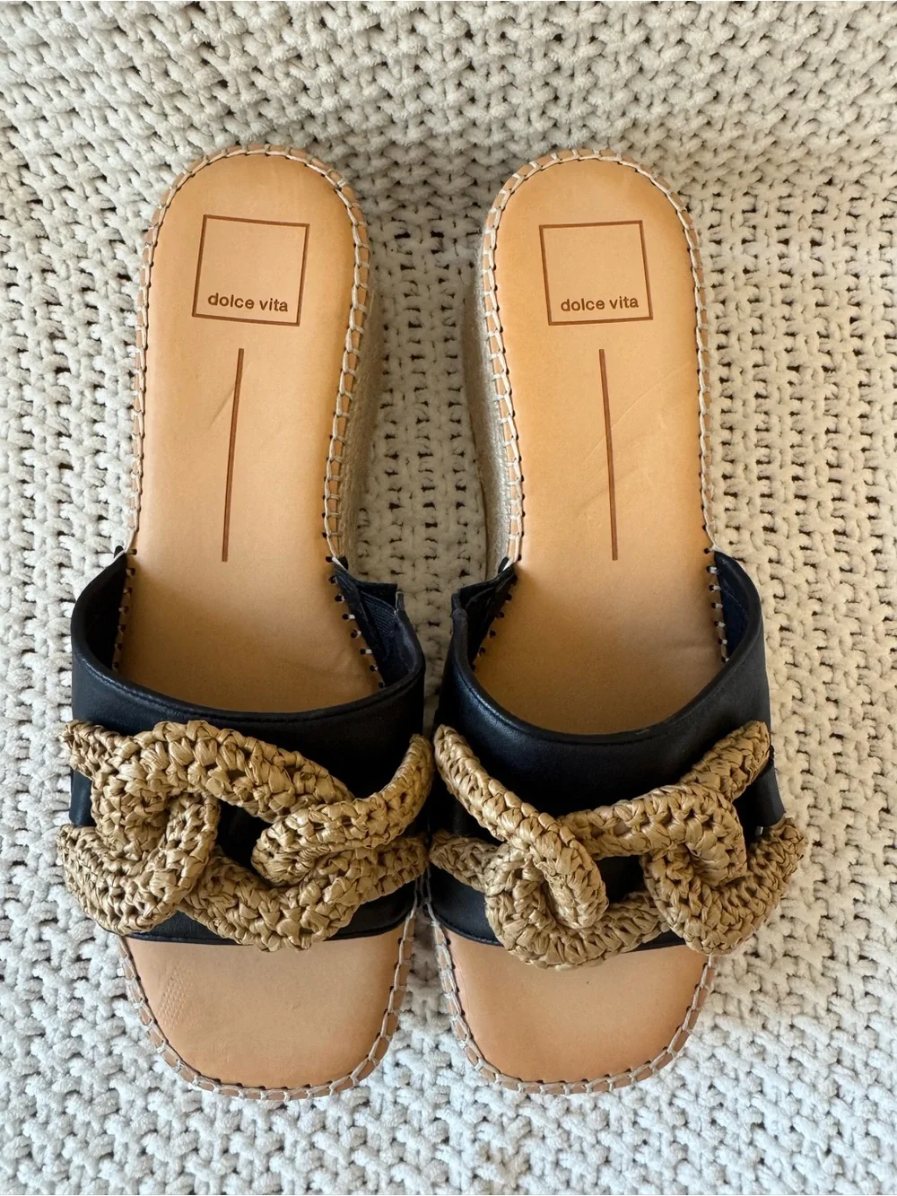 Dolce Vita Raffia Chain Espadrille Platform Sandals 8.5
